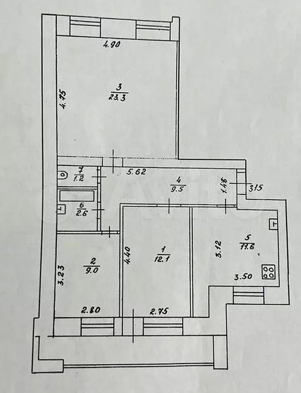 3-к. квартира, 72,9 м, 9/10 эт. - Фото 0