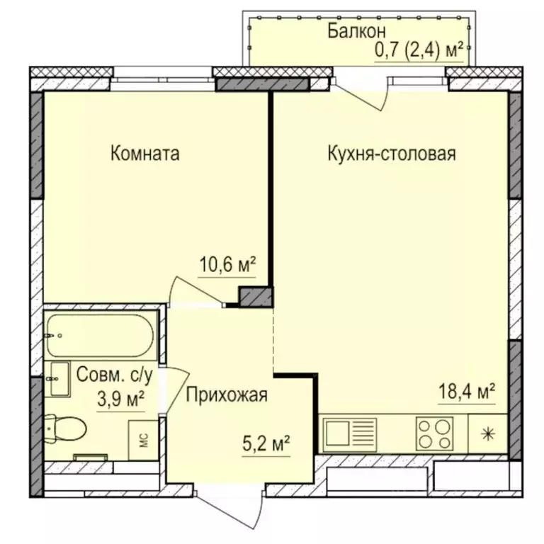 1-к кв. Удмуртия, Ижевск Буммаш жилрайон, Покровский жилой комплекс ... - Фото 1