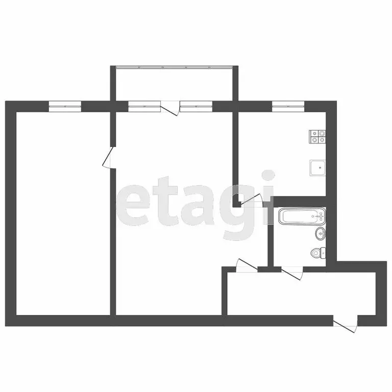 2-комнатная квартира: Тюмень, Ямская улица, 110 (44.9 м) - Фото 0