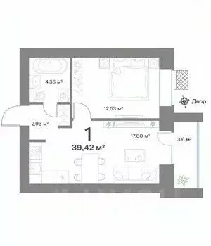 1-к кв. Нижегородская область, Выкса  (39.42 м) - Фото 1