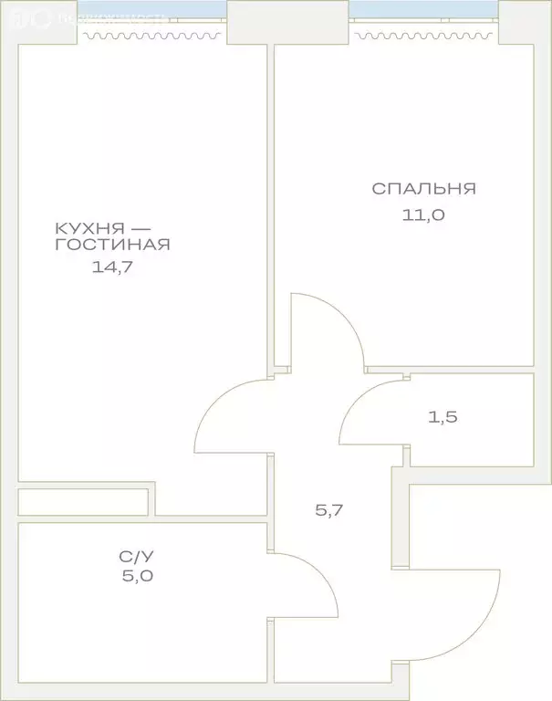 1-комнатная квартира: посёлок Марьино, жилой комплекс Детали (36.9 м) - Фото 1