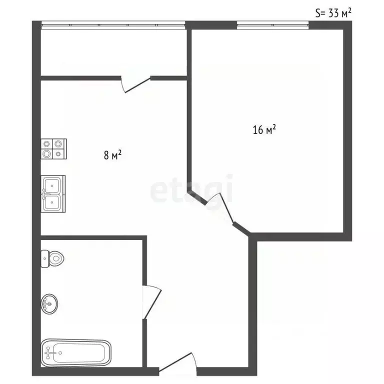 1-к кв. Санкт-Петербург ул. Кустодиева, 3к2 (33.0 м) - Фото 2