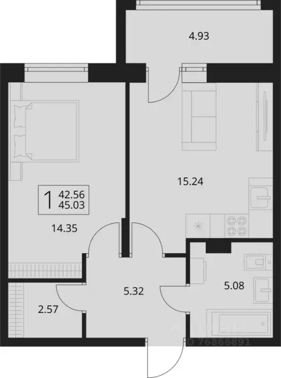 1-к кв. Брянская область, Брянский район, Снежское с/пос, пос. Путевка ... - Фото 0