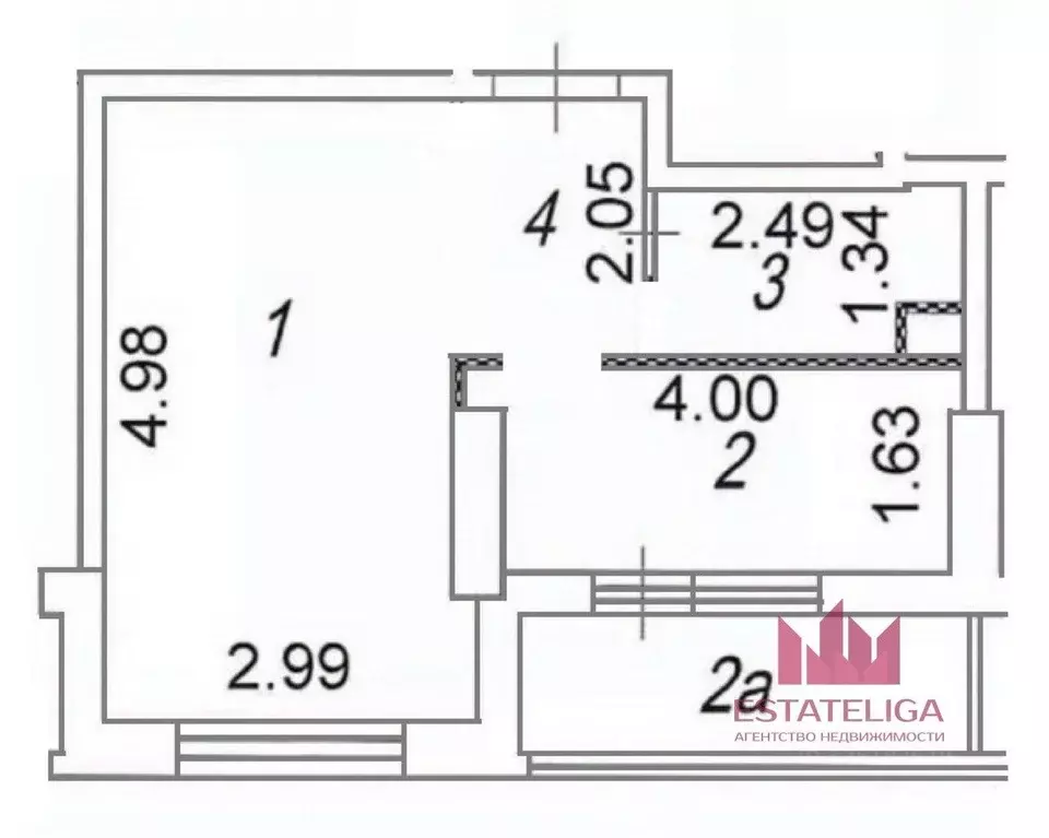 1-к кв. Москва ул. Крузенштерна, 10к1 (28.4 м) - Фото 2