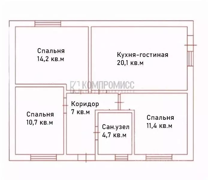 Дом в Краснодарский край, Северская ст-ца ул. Лермонтова, 51 (68 м) - Фото 1