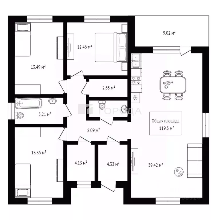 Дом в Новосибирская область, Новосибирский район, Каменский сельсовет, ... - Фото 2
