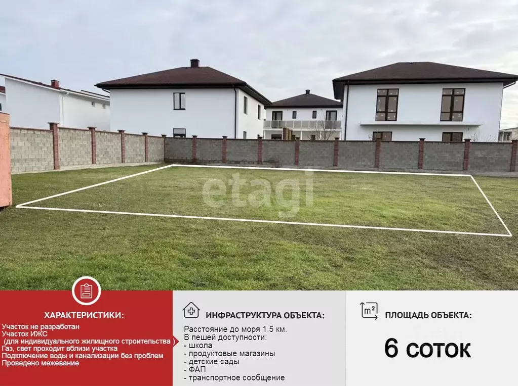 Участок в Крым, Сакский район, с. Уютное ул. 9 Мая (6.31 сот.) - Фото 1