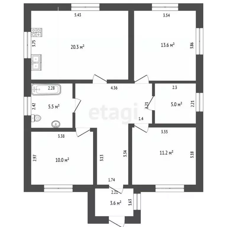 Дом в Белгородская область, Белгород Светлая ул., 26 (85 м) - Фото 2