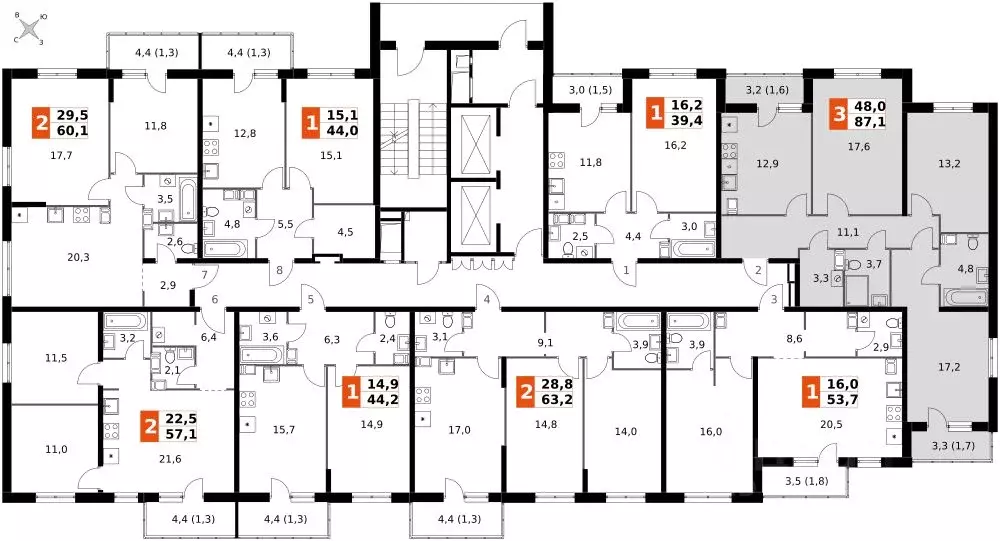 3-к кв. Калужская область, Обнинск Заовражье жилрайон, Ап-квартал ... - Фото 2