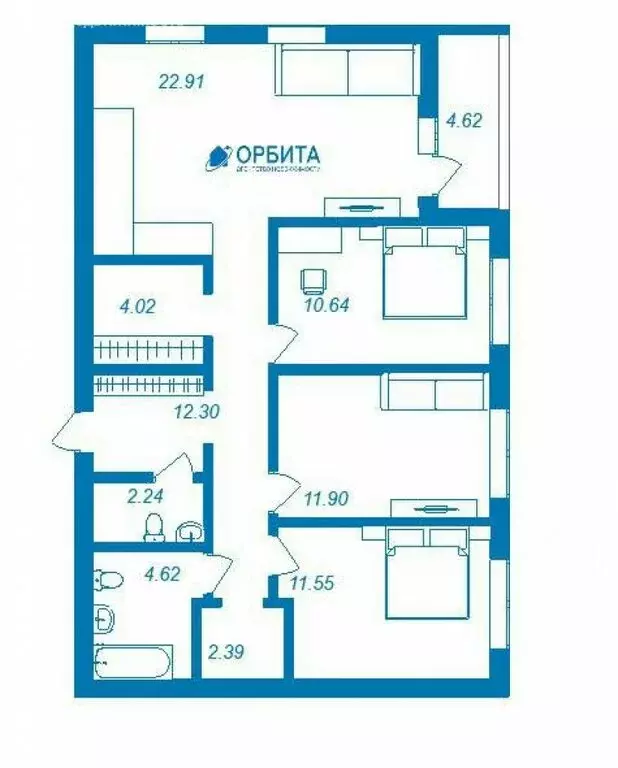 1-комнатная квартира: Тюмень, Краснооктябрьская улица, 8 (82.57 м) - Фото 1