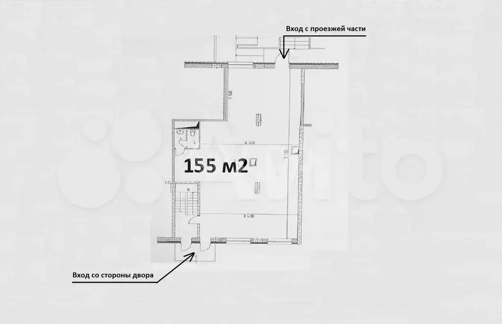 Помещение свободного назначения, 155 м2, два входа, зао - Фото 0