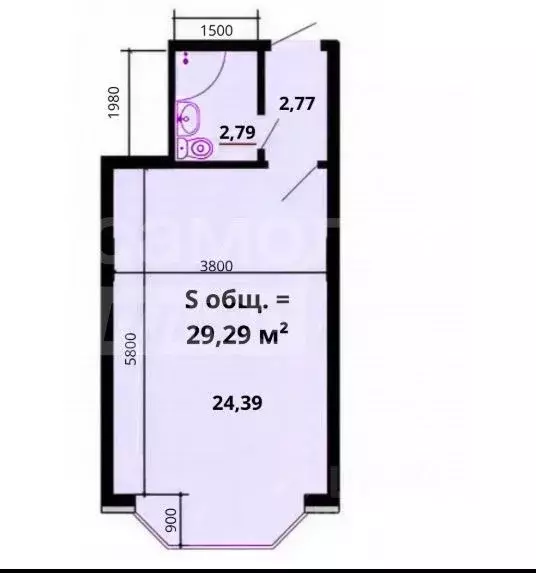 Студия Крым, Евпатория ул. Франко, 11Б (29.29 м) - Фото 2