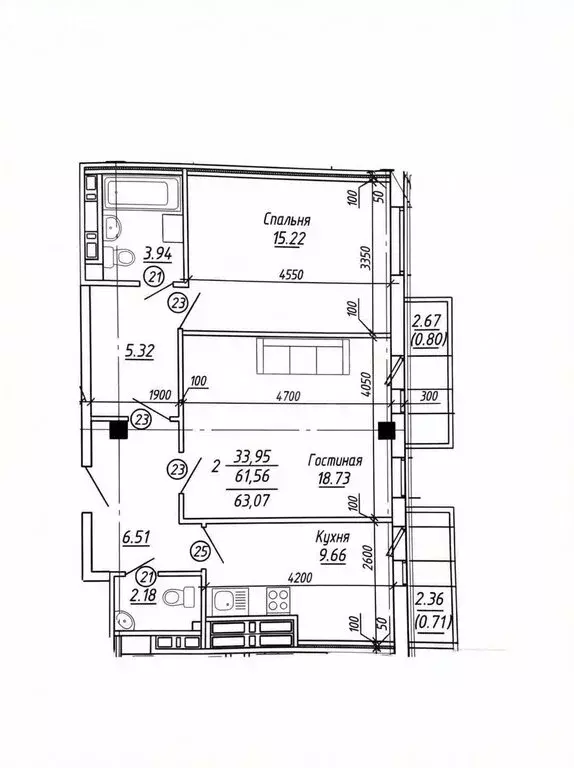 2-комнатная квартира: Ульяновск, Октябрьская улица, 48 (64.8 м) - Фото 1