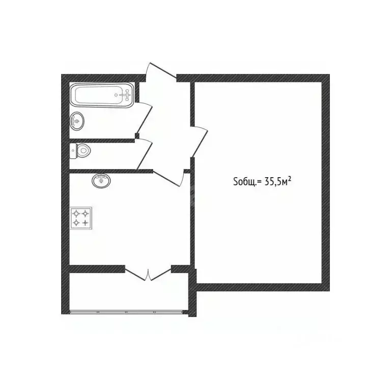 1-к кв. Новосибирская область, Новосибирск ул. Адриена Лежена, 29 ... - Фото 2