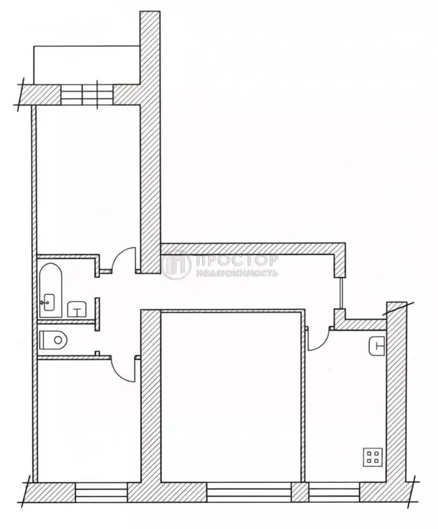 3-к кв. Московская область, Подольск ул. 50 лет ВЛКСМ, 6 (63.3 м) - Фото 2