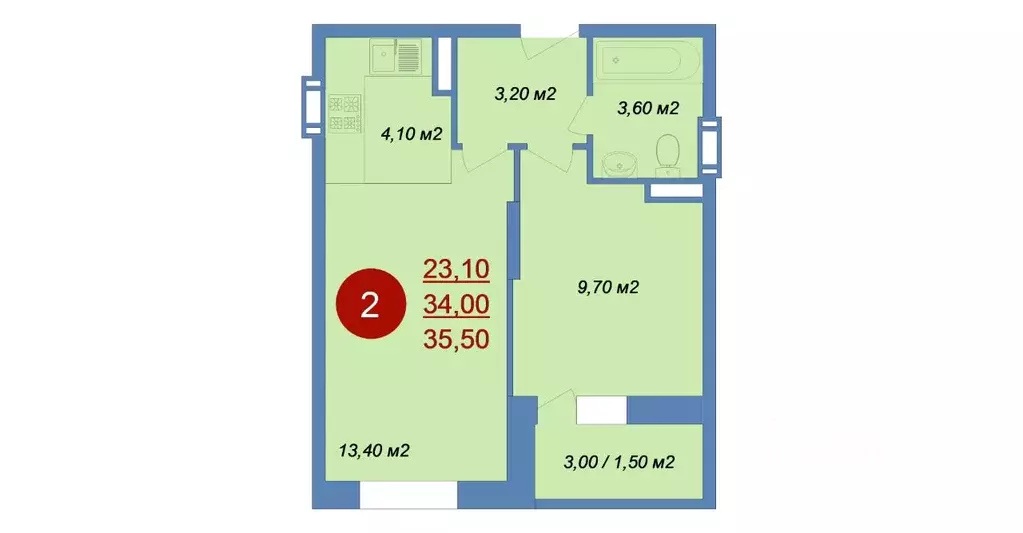 2-к кв. Московская область, Люберцы городской округ, д. Островцы, ... - Фото 1