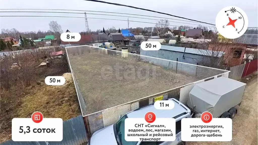Участок в Тюменская область, Тюмень Сигнал садовое товарищество, ул. ... - Фото 1