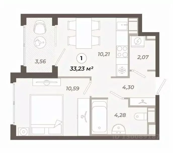 1-к кв. Санкт-Петербург ул. Коли Томчака, 21Д (33.23 м) - Фото 0