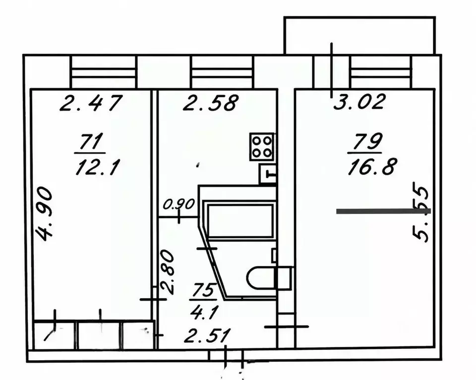 2-к кв. Кировская область, Киров ул. Свердлова, 9б (43.4 м) - Фото 2