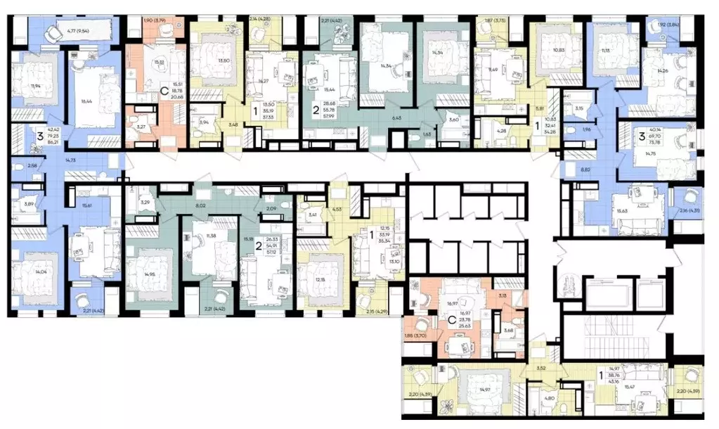 1-к кв. Краснодарский край, Краснодар Народные Кварталы жилой комплекс ... - Фото 2