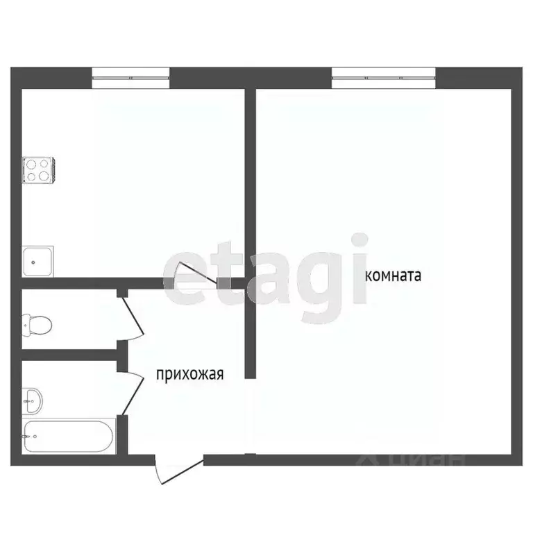 1-к кв. Свердловская область, Нижний Тагил ул. Юности, 18 (34.3 м) - Фото 1
