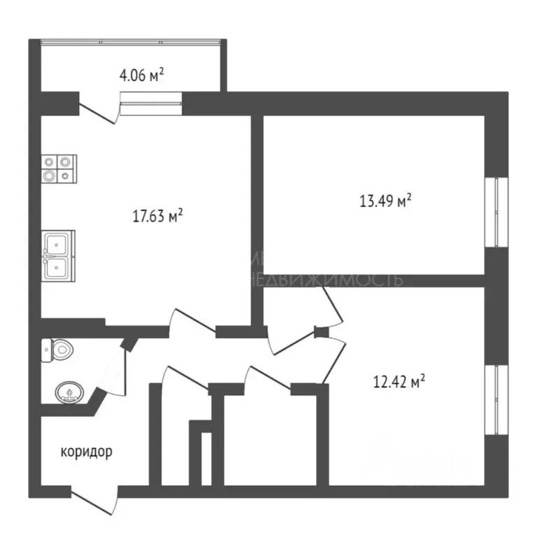 2-к кв. Тюменская область, Тюмень ул. 2-я Луговая, 22к3 (63.5 м) - Фото 2