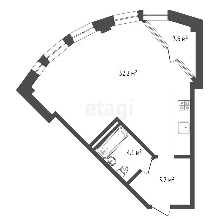 Квартира-студия: Тюмень, улица Чернышевского, 2Бк11 (44.1 м) - Фото 0