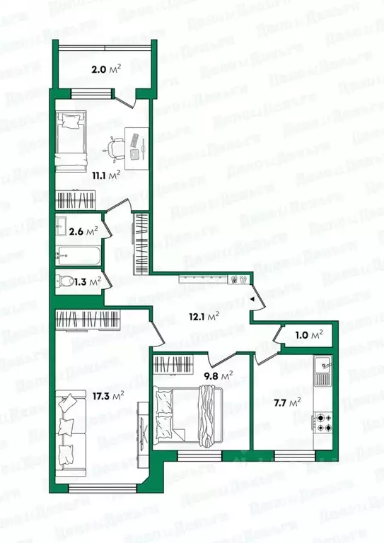3-к кв. Кировская область, Киров ул. Риммы Юровской, 1 (63.3 м) - Фото 1