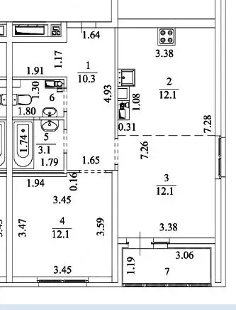1-к кв. Свердловская область, Екатеринбург ул. Отрадная, 1Дк1 (52.0 м) - Фото 1