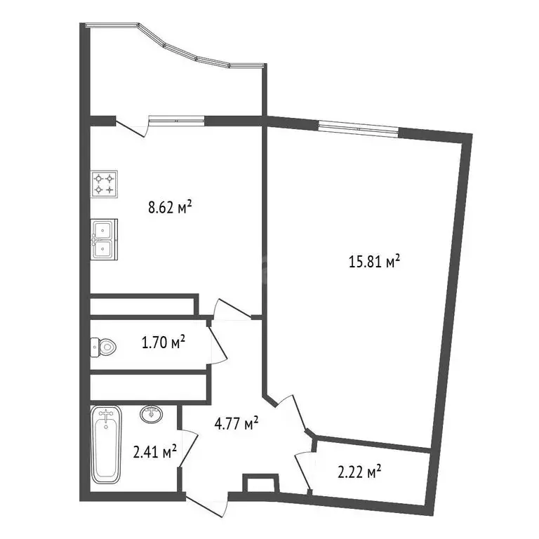 1-комнатная квартира: Санкт-Петербург, улица Руднева, 16 (35.2 м) - Фото 1