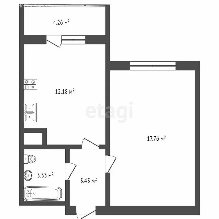 1-комнатная квартира: Батайск, улица Северный Массив, 1 (42 м) - Фото 0