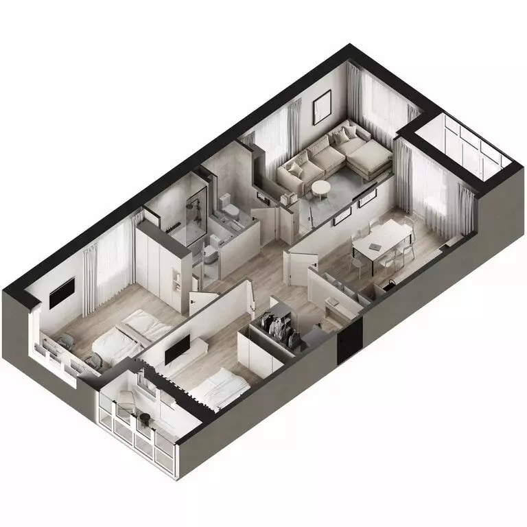 3-комнатная квартира: Владивосток, Ленинский район, ЖК Зелёный Бульвар ... - Фото 2