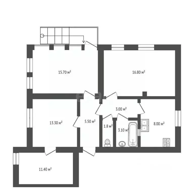 4-к кв. Севастополь ул. Новикова, 5 (78.8 м) - Фото 1