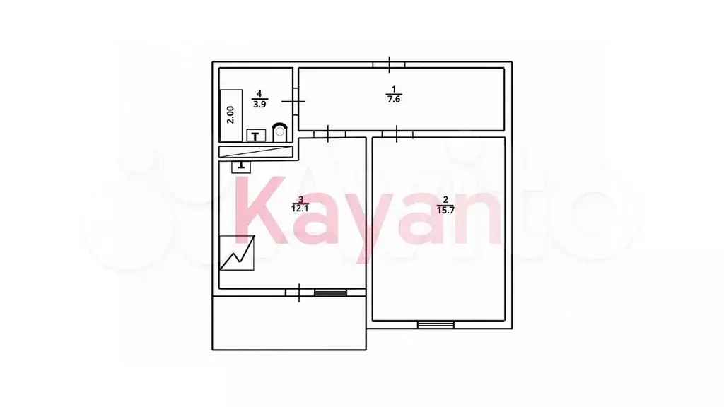 1-к. квартира, 39 м, 5/9 эт. - Фото 0