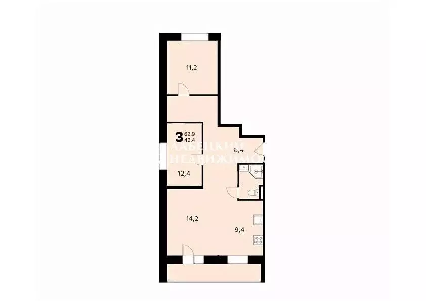 2-к кв. Москва ул. Островитянова, 49 (63.0 м) - Фото 2