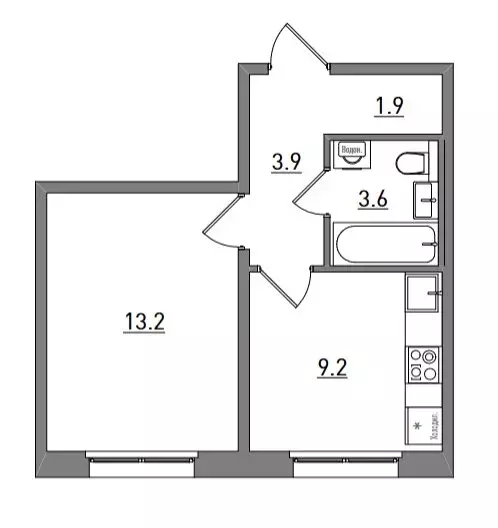 1-комнатная квартира: Киров, Чистопрудненская улица, 13А (31.8 м) - Фото 1