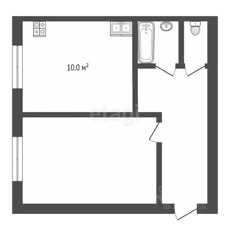 1-к кв. Тамбовская область, Тамбов ул. Дмитрия Карбышева, 10 (30.9 м) - Фото 1