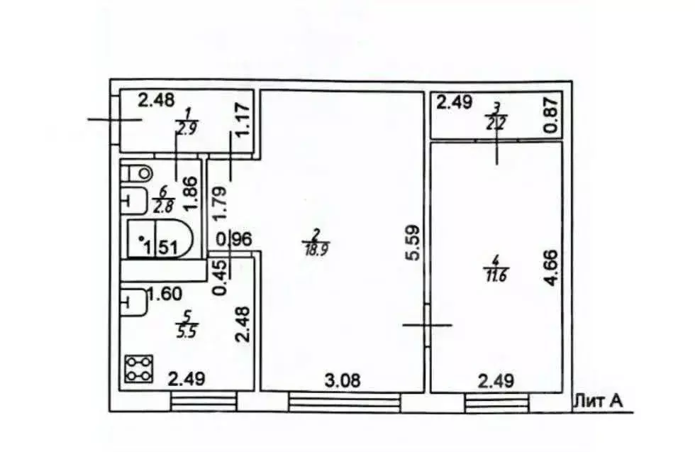 2-к кв. Татарстан, с. Высокая Гора ул. Юбилейная, 4 (43.9 м) - Фото 2