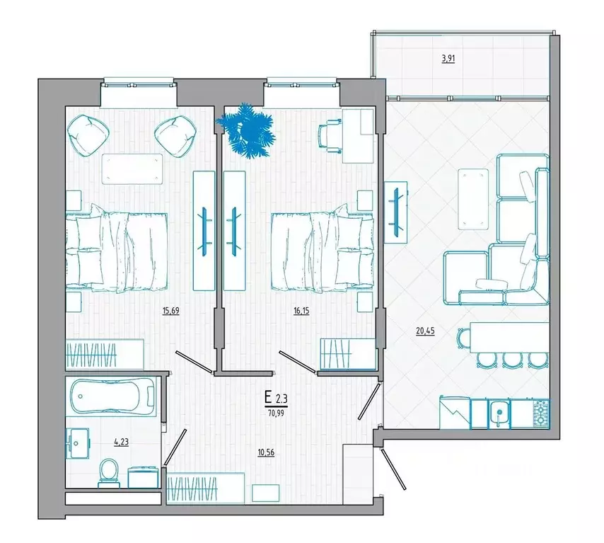 3-к кв. Курская область, Курск ул. Росинка, 8 (73.3 м) - Фото 0