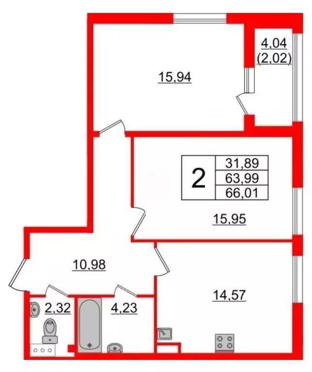 2-к кв. Санкт-Петербург Лодейнопольская ул., 7 (66.0 м) - Фото 1