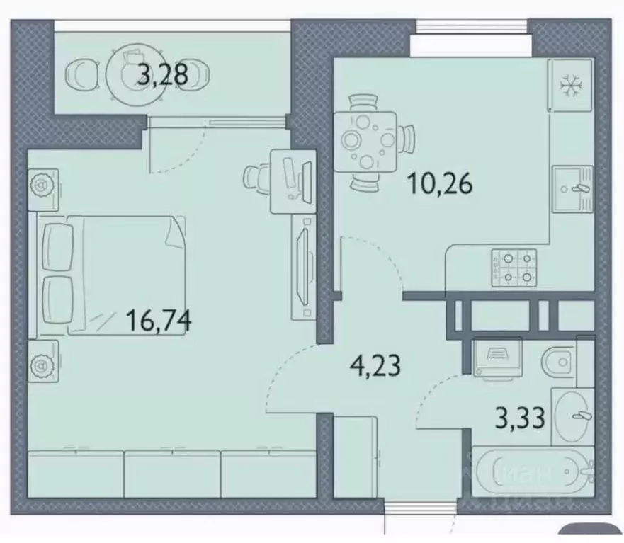 1-к кв. Брянская область, Брянск просп. Станке Димитрова, 67к7 (36.0 ... - Фото 1