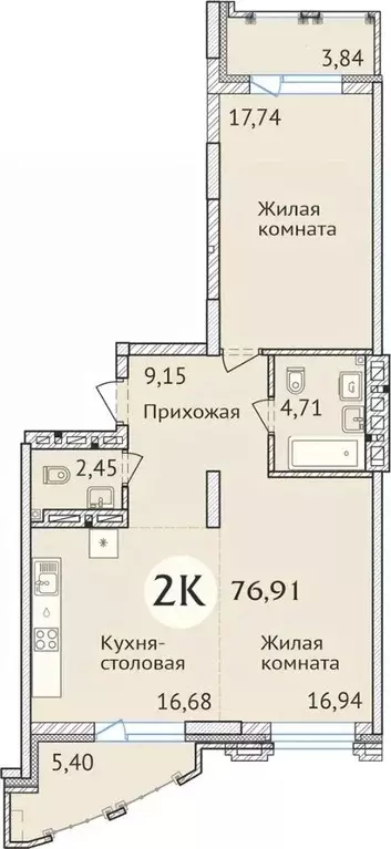 2-к кв. Новосибирская область, Новосибирск ул. Дуси Ковальчук, 248/1 ... - Фото 0