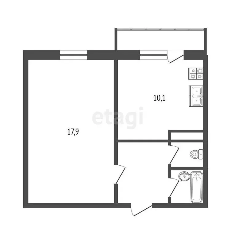 1-комнатная квартира: посёлок Дубовое, Счастливая улица, 3 (37.3 м) - Фото 1