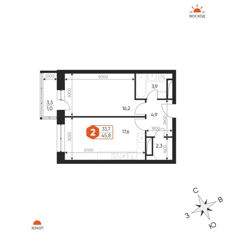 2-к кв. Московская область, Балашиха Гагарина мкр, ул. Проектная, 4 ... - Фото 1