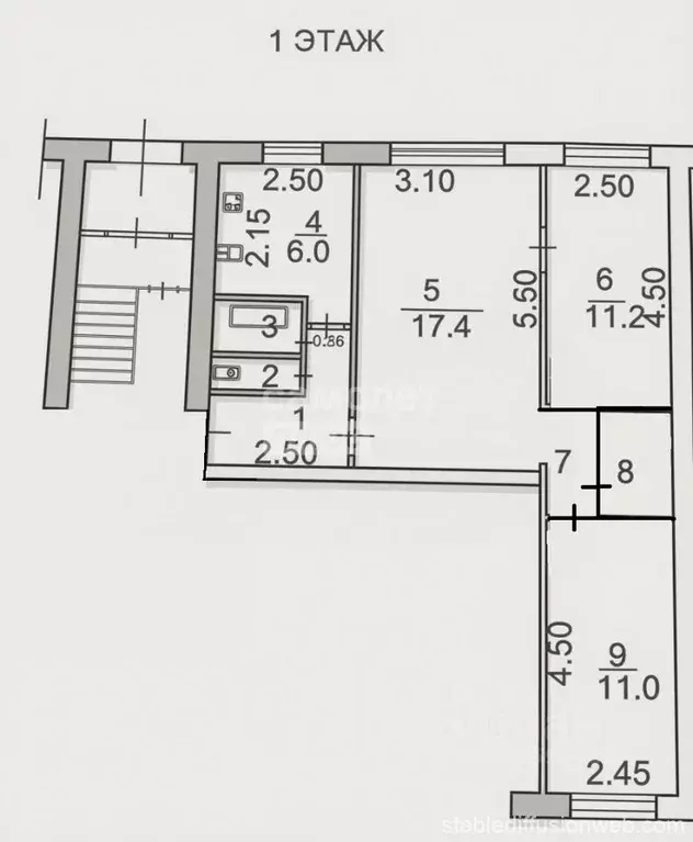 3-к кв. Иркутская область, Иркутск Юбилейный мкр, 6 (58.4 м) - Фото 2