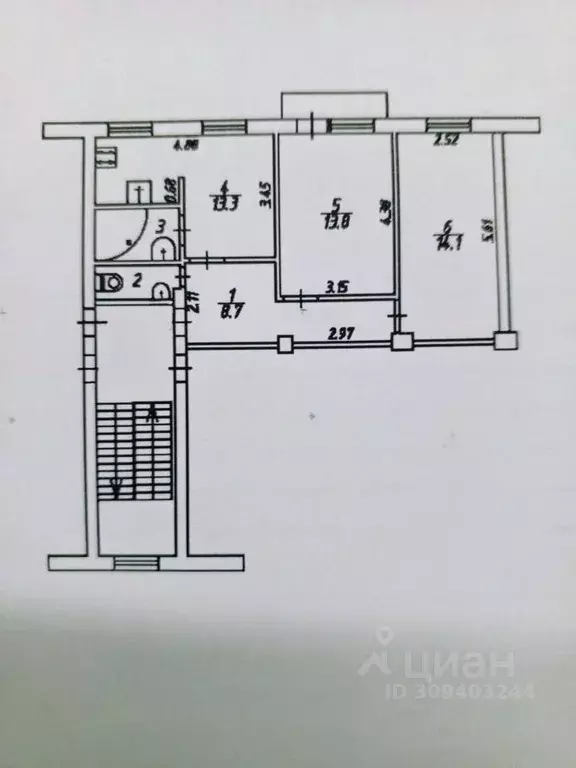 3-к кв. Калужская область, Калуга ул. Ленина, 43 (55.5 м) - Фото 0