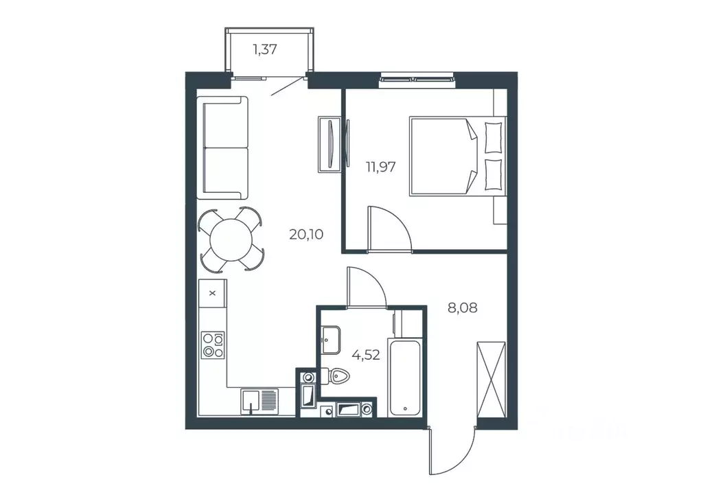 1-к кв. Астраханская область, Астрахань Татарская Слобода кв-л,  ... - Фото 1