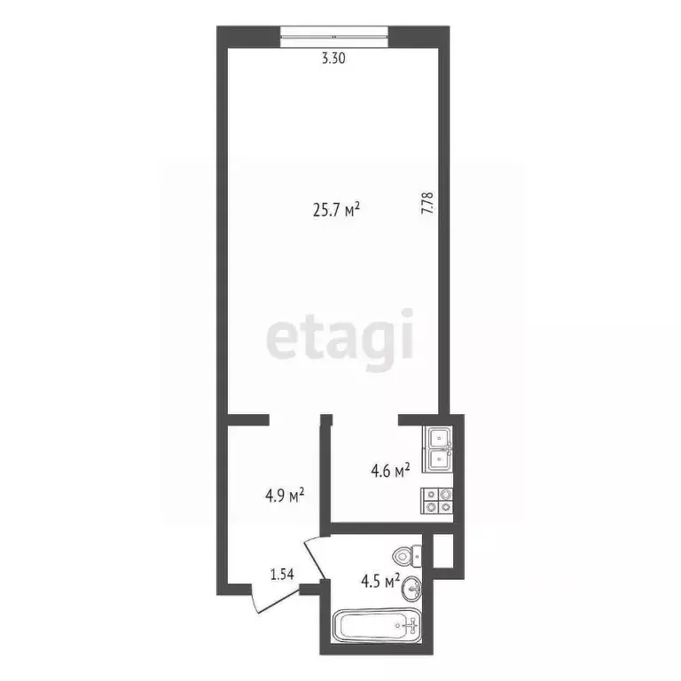 Студия Архангельская область, Архангельск Поморская ул., 34к2 (39.7 м) - Фото 2