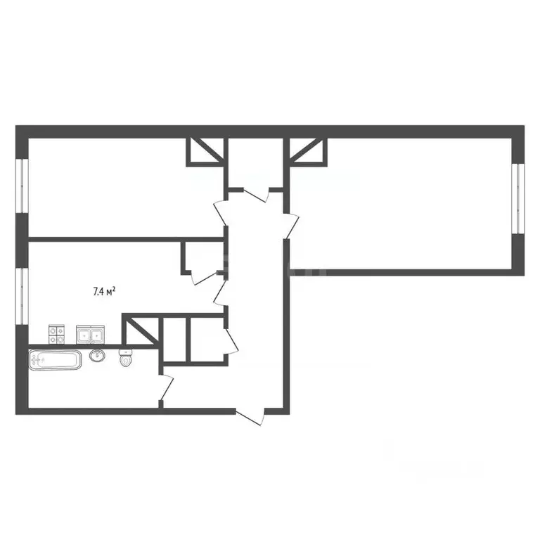 2-к кв. Псковская область, Печоры Кузнечная ул., 11 (46.1 м) - Фото 2