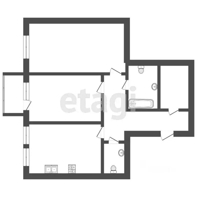 2-к кв. Тюменская область, Тюмень Полевая ул., 117к1 (58.6 м) - Фото 2